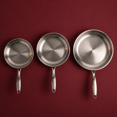 Hand-Hammered Titanium Pan - 3-piece set 9, 10, 11 Inch