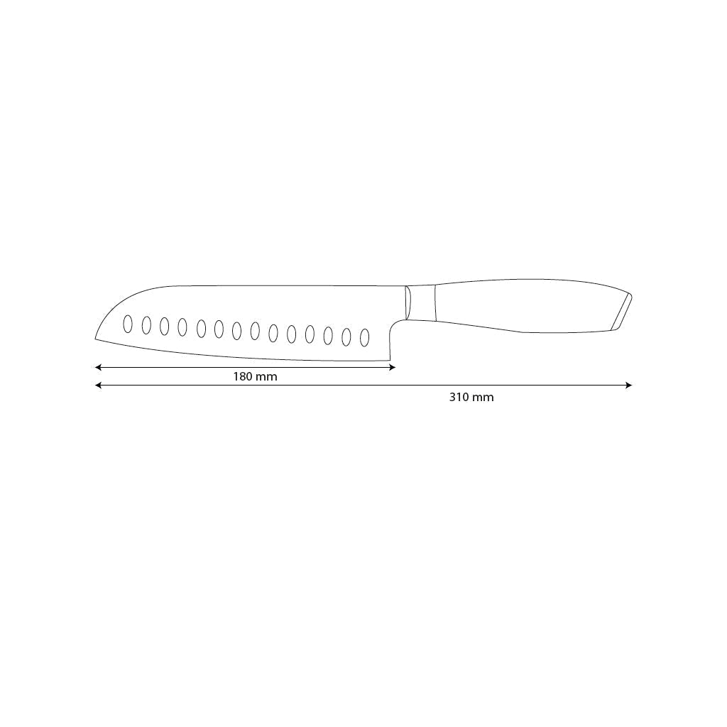 Santoku Knife with Hollow Edge, 18 cm