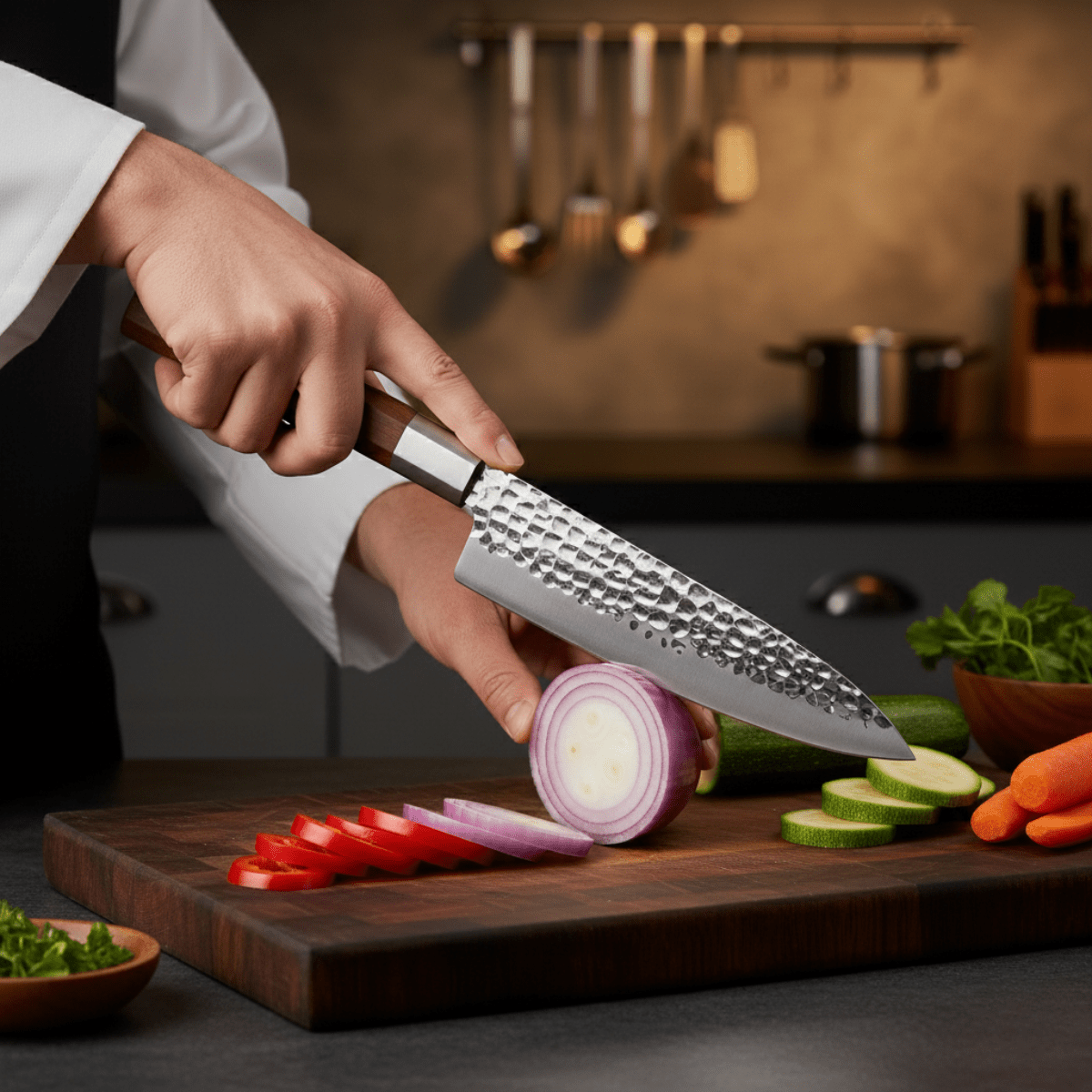 Hammered Stainless Chef Knife, 18.5 cm