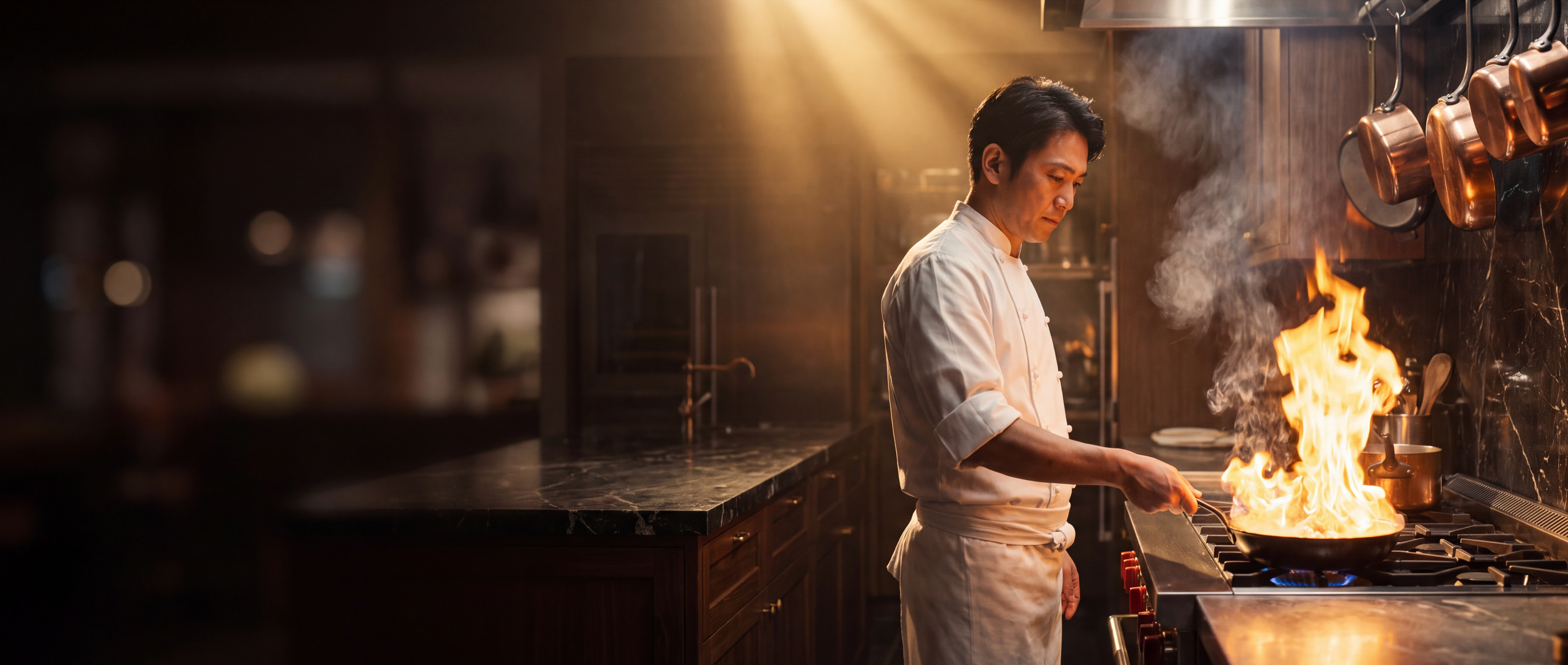 Cooking with a hand-hammered titanium pan