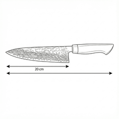 Chef Knife, 20 cm with Ebony Handle
