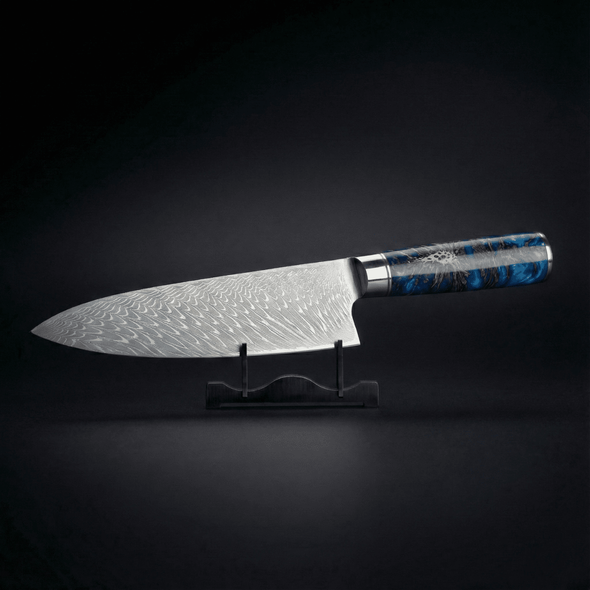 Hammered Damascus Chef Knife, 20 cm