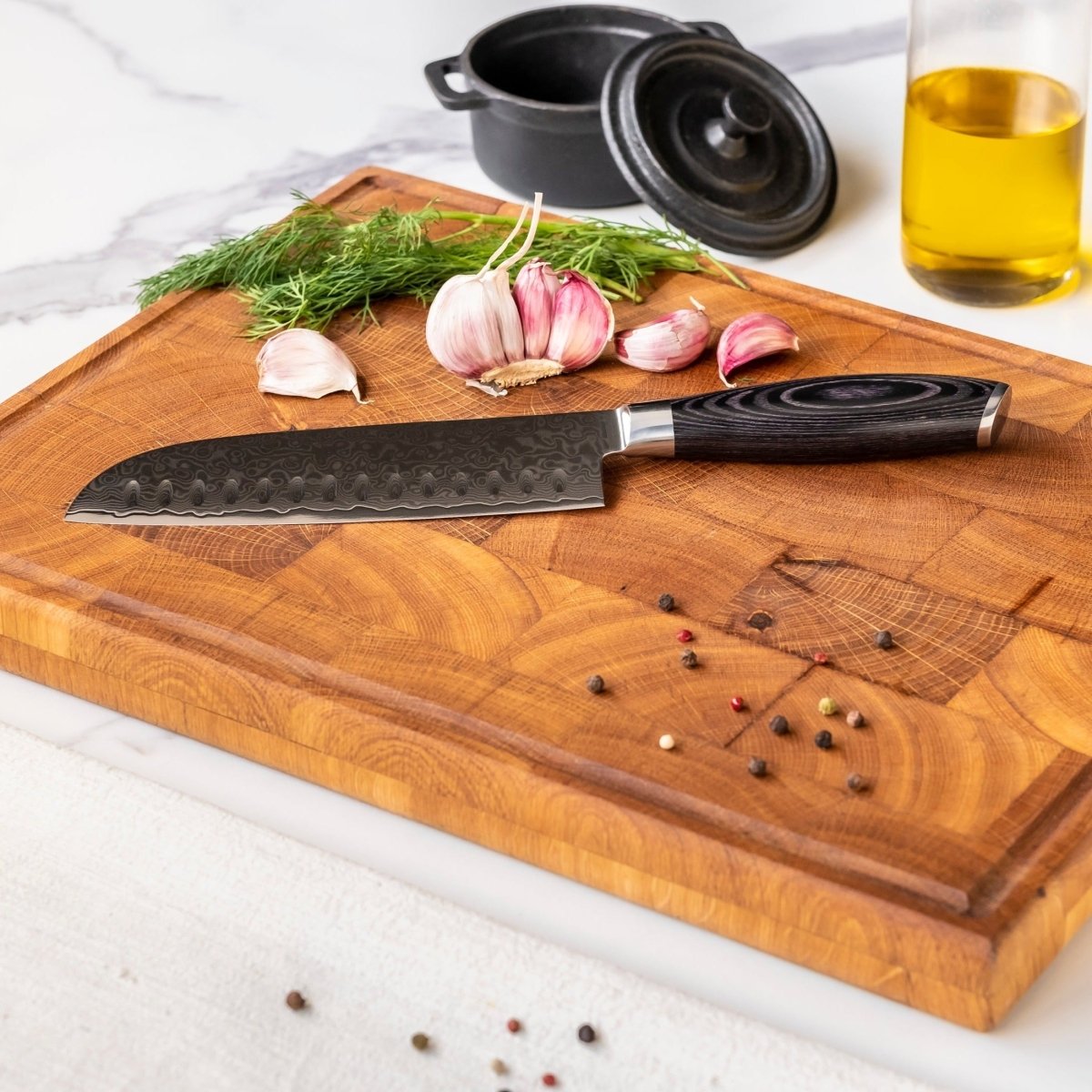 Santoku Knife with Hollow Edge, 18 cm