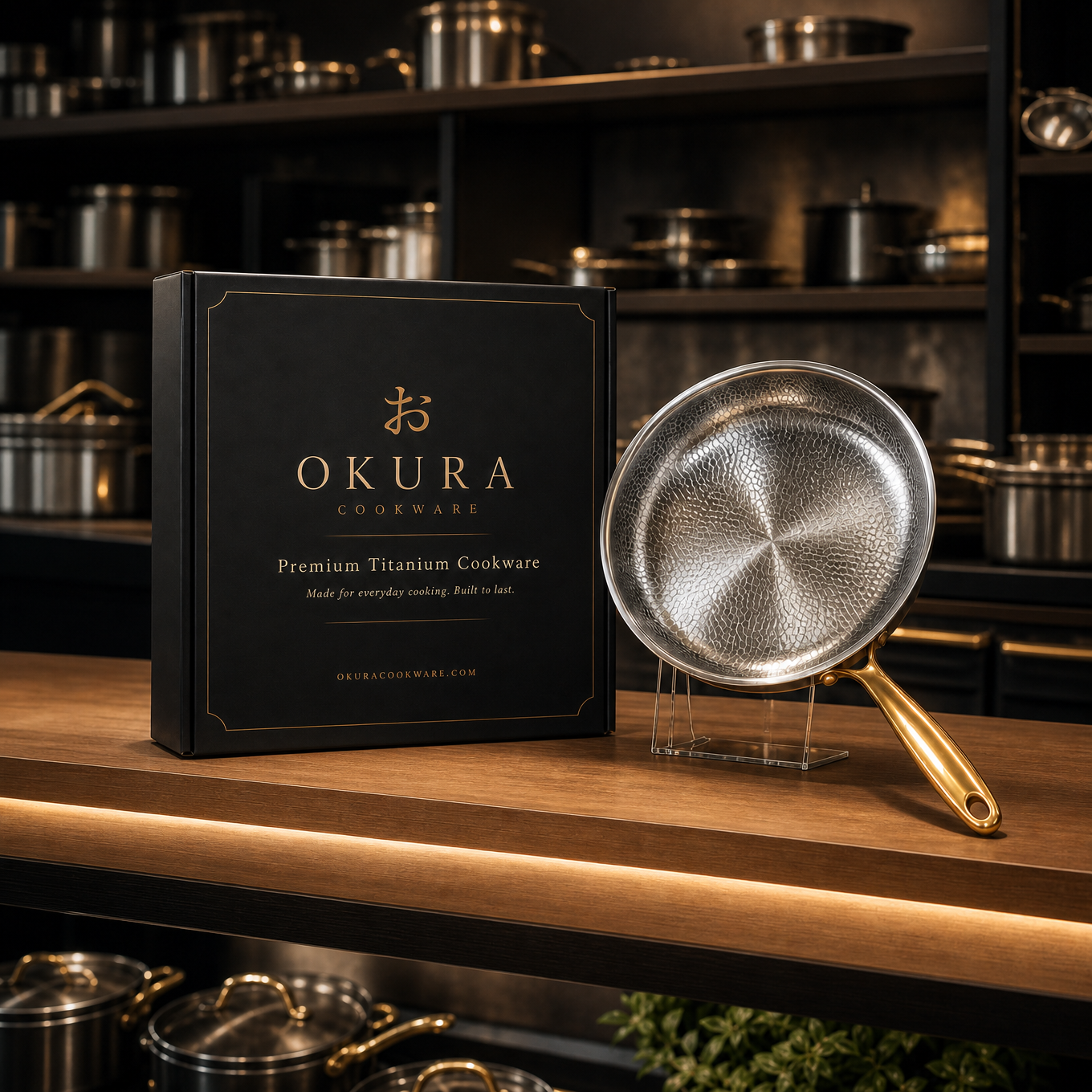 Hand Hammered Titanium Frying Pan, Limited Edition