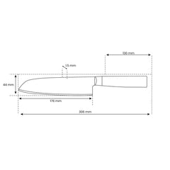 Hammered Santoku Knife, 18 cm