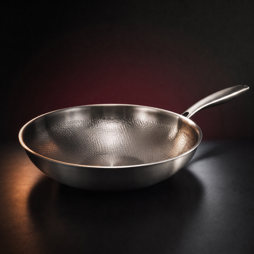 Hammered Titanium Wok, Flat Base