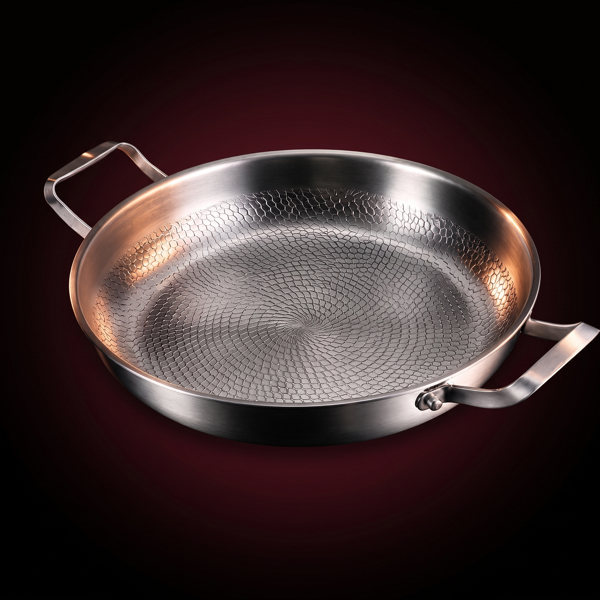 Hand Hammered Titanium Pan with Two Handles, Forgewell Cookware