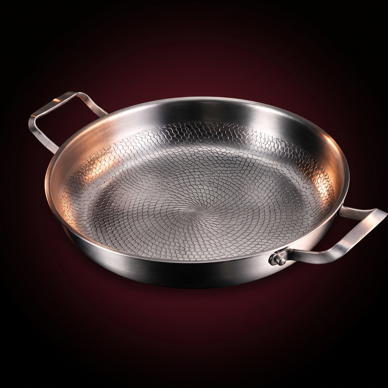 Hand Hammered Titanium Pan with Two Handles