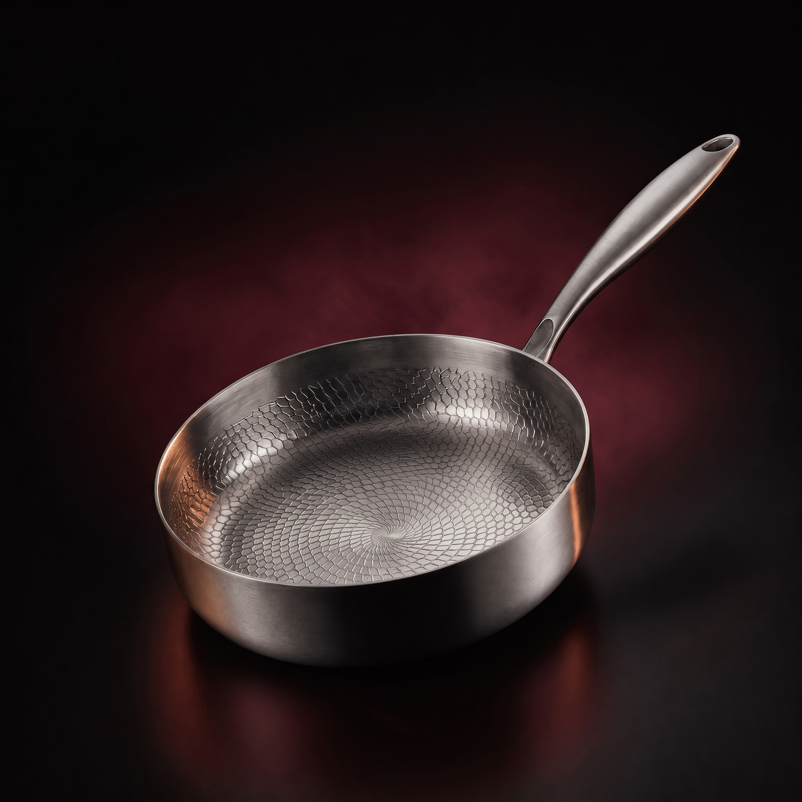 Hand Hammered High Wall Titanium Pan, Forgewell Cookware