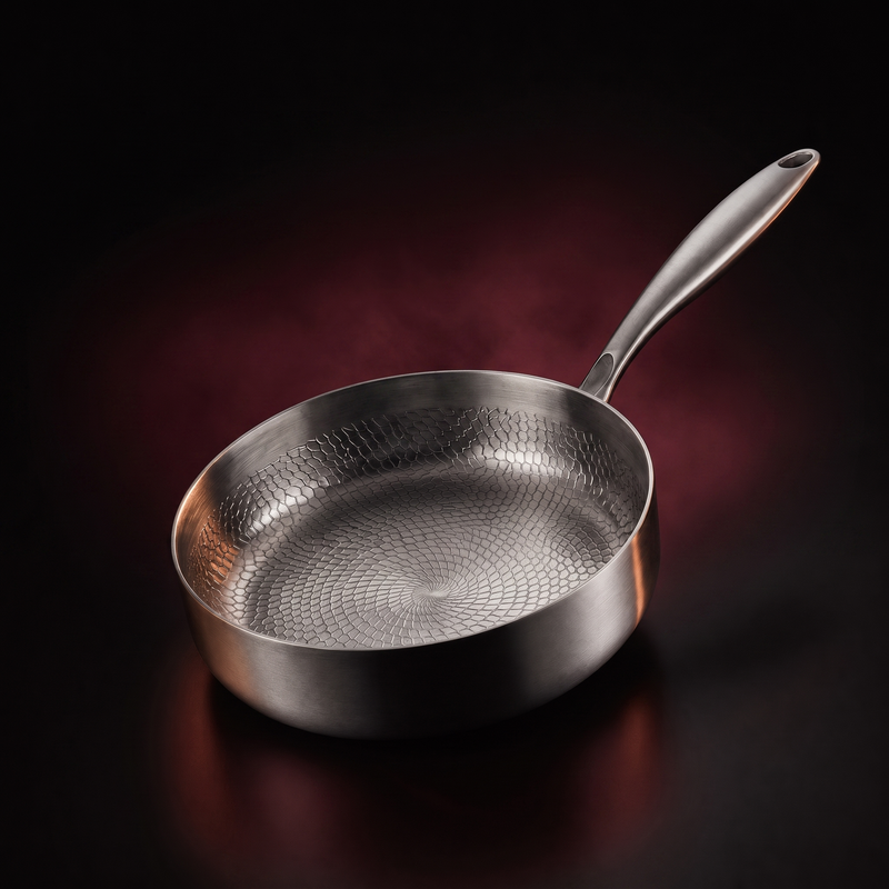 Hand Hammered High Wall Titanium Pan