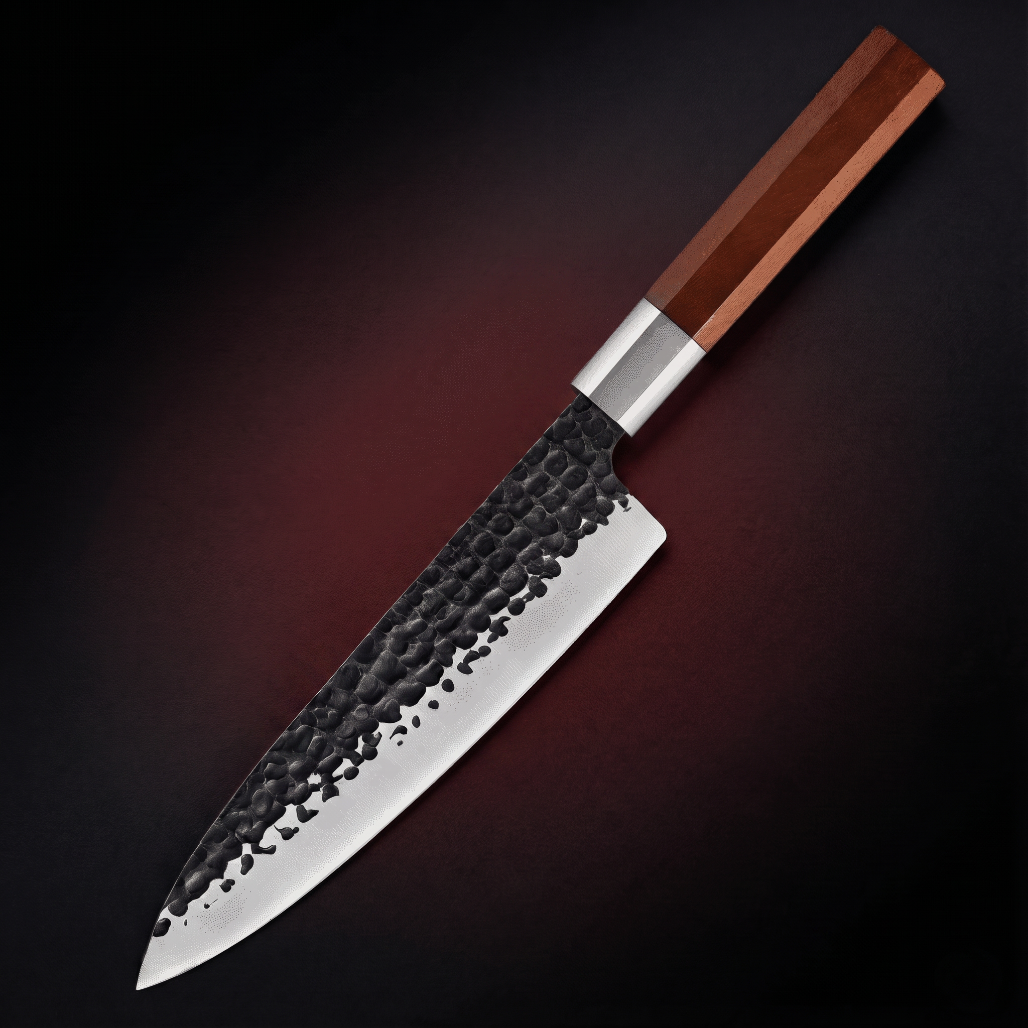 Hammered Stainless Chef Knife 18.5 cm, Forgewell Cookware