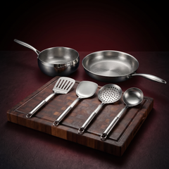 Kitchen Starter Set with Walnut Board and Utensils, Forgewell Cookware
