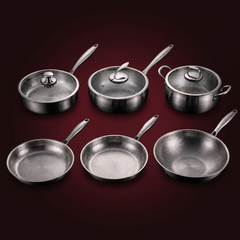 Titanium Complete Kitchen Set with Three Lids, Forgewell Cookware