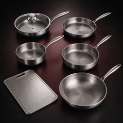 Titanium Cook and Prep Set with Cutting Board, Forgewell Cookware
