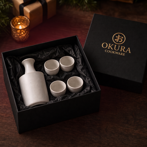 Ceramic Sake Set with Warmer, Forgewell Cookware