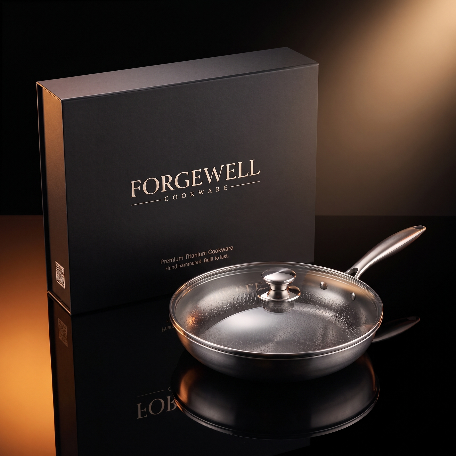 Hand Hammered Titanium Frying Pan