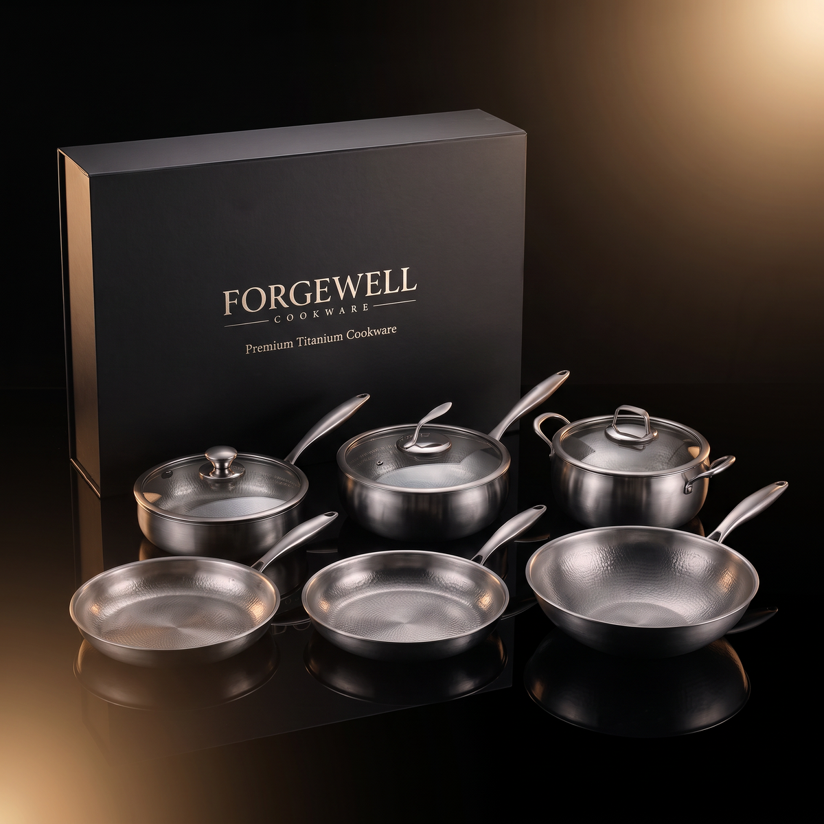 Forgewell complete titanium kitchen set with gift box