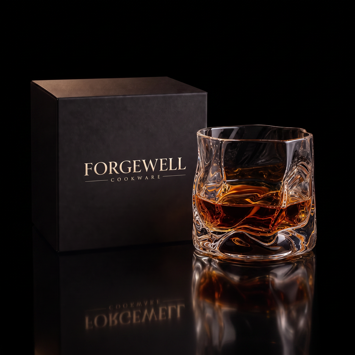 Cut crystal whisky tumbler with Forgewell gift box