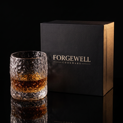 Textured crystal whisky glass with Forgewell gift box