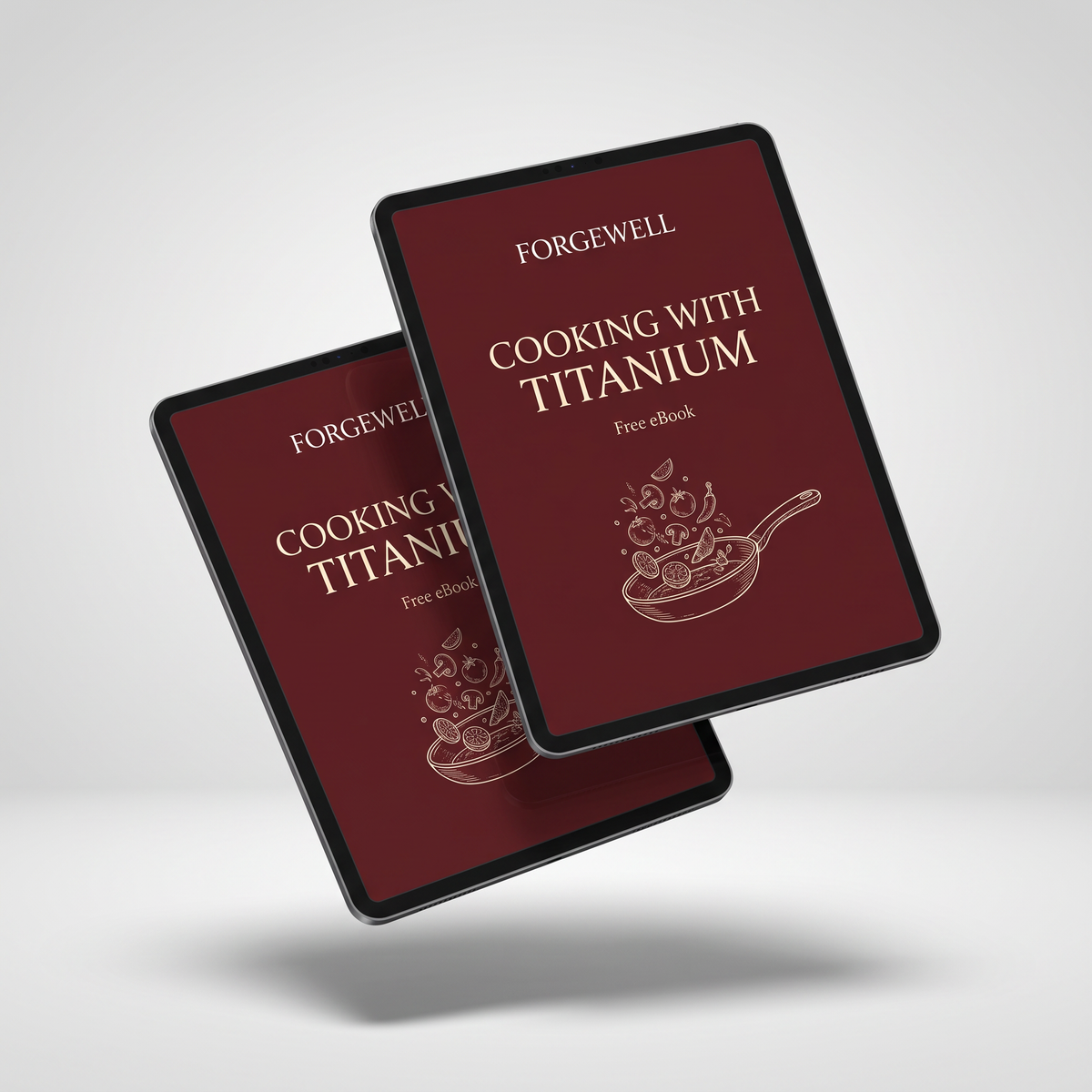 Cooking with Titanium eBook, bordeaux cover