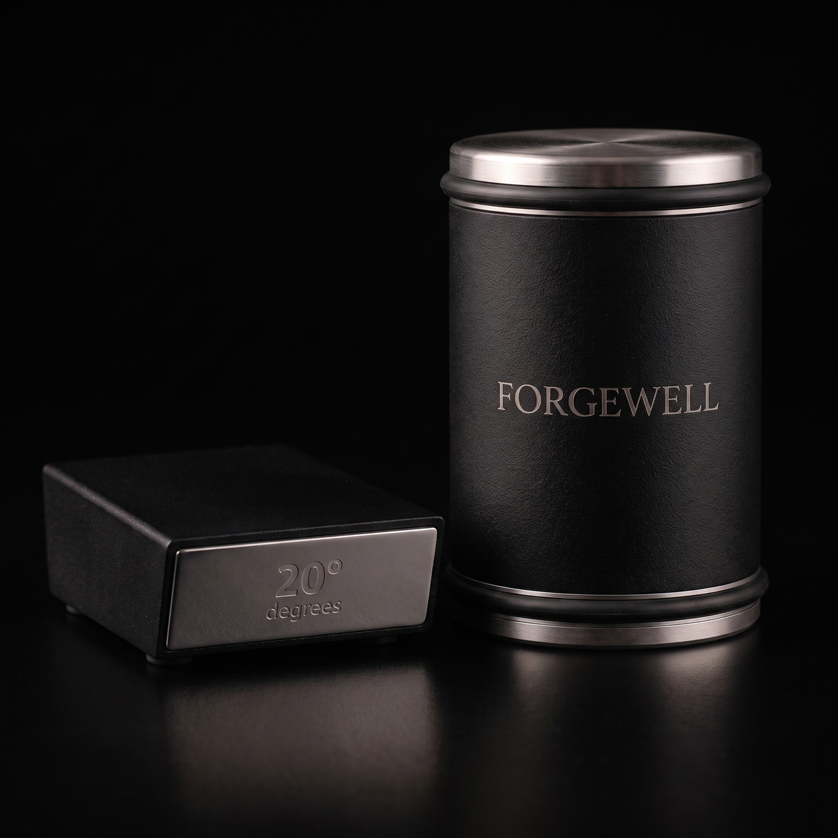 Forgewell black knife sharpener with 20 degree guide