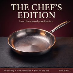 The Chef's Edition, hand hammered pure titanium frying pan
