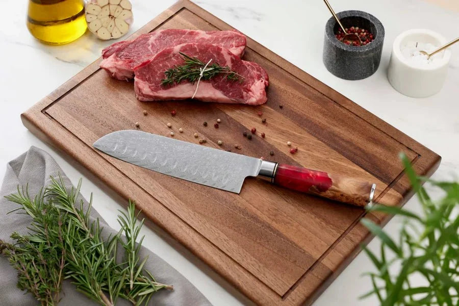 Damascus Santoku Knife, 17.6 cm