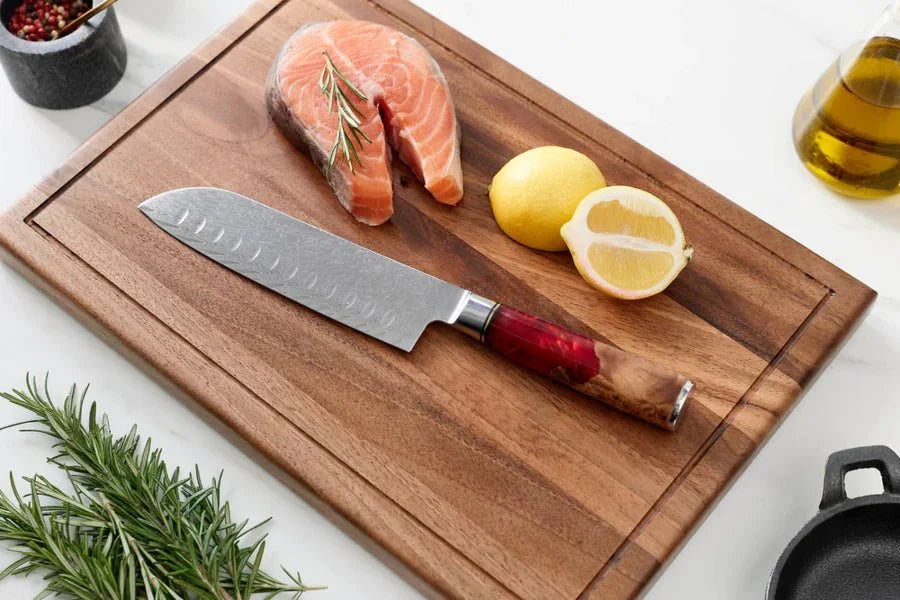 Damascus Santoku Knife, 17.6 cm
