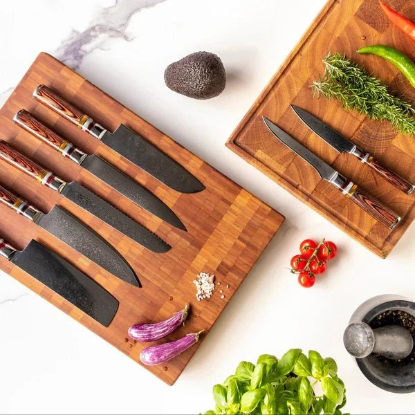 Damascus Knife Set, Seven Piece