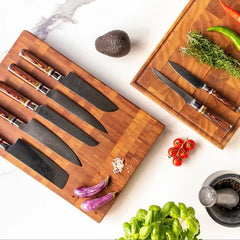 Damascus Knife Set, Seven Piece