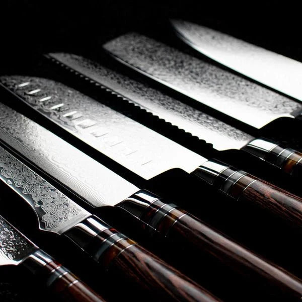 Damascus Knife Set, Seven Piece