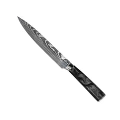 Damascus Knife Set, Eight Piece with Onyx Handles