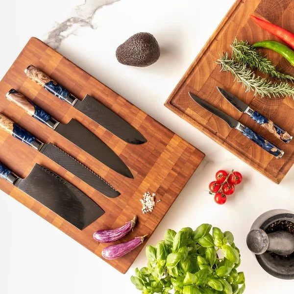 Damascus Knife Set, Six Piece