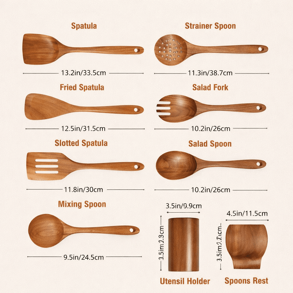 Wooden Kitchen Utensil Set