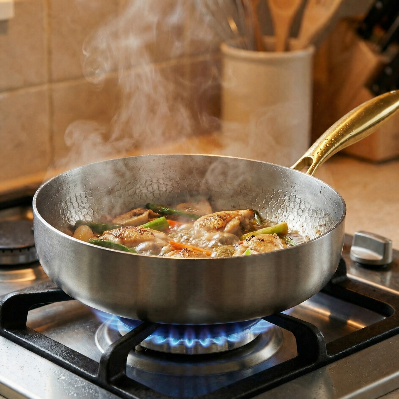 Hand Hammered High Wall Titanium Pan, Limited Edition