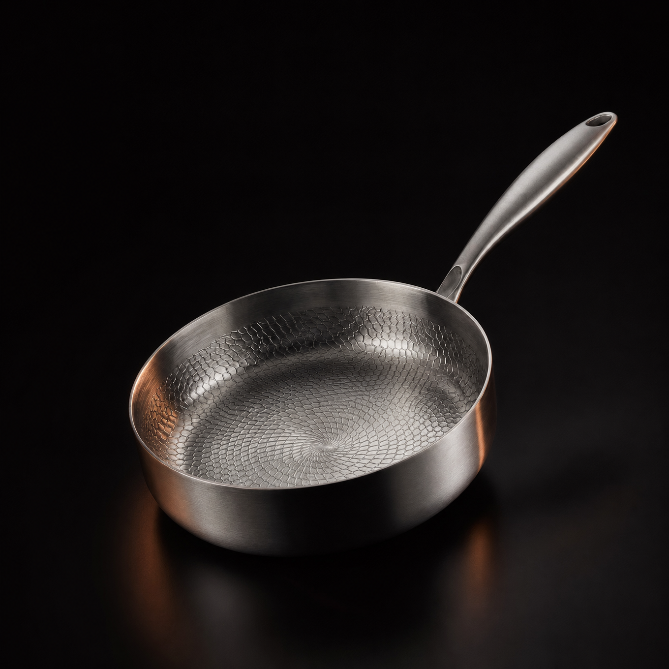 Hand Hammered High Wall Titanium Pan