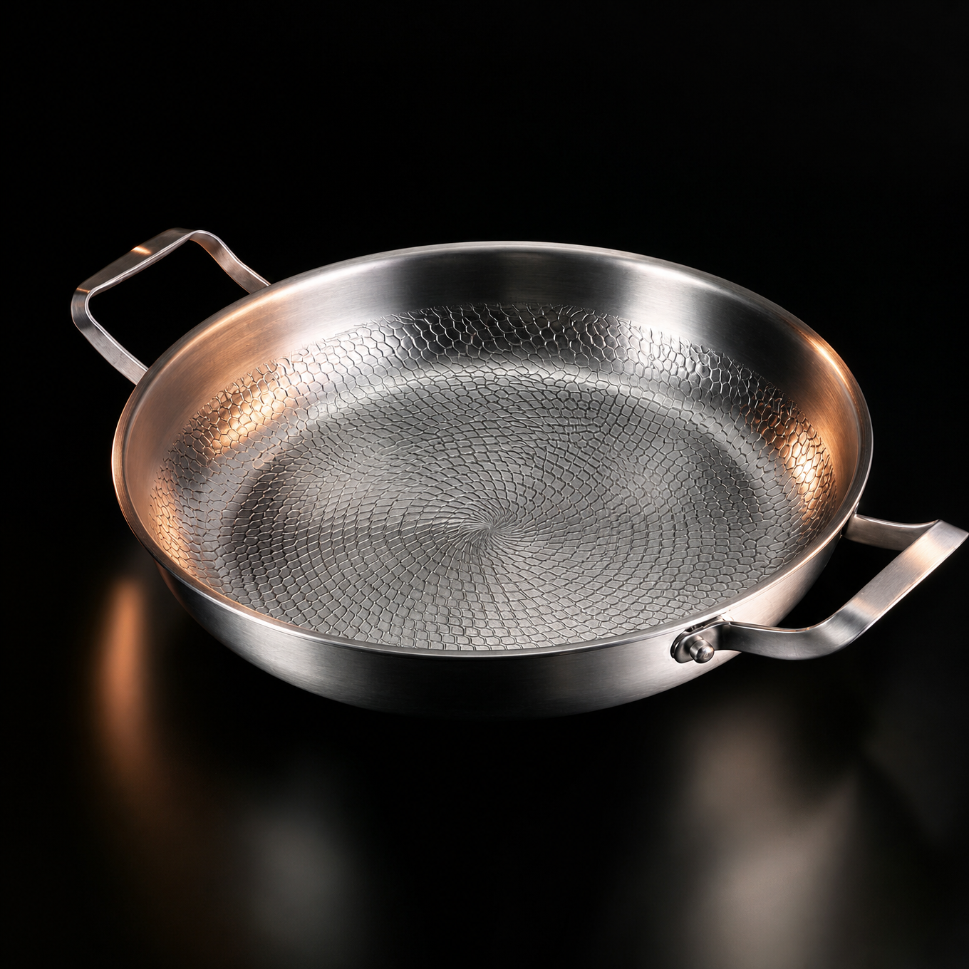 Hand Hammered Titanium Pan with Two Handles