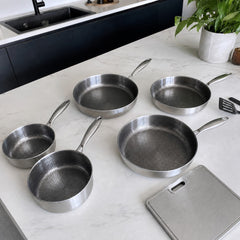 Titanium Cook and Prep Set, Five Pans with Cutting Board