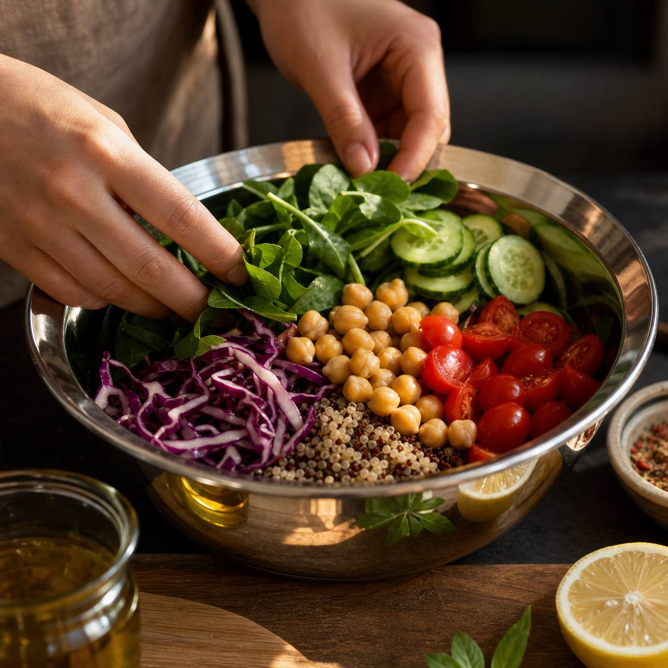 Stainless Steel Mixing Bowls, Stackable Set