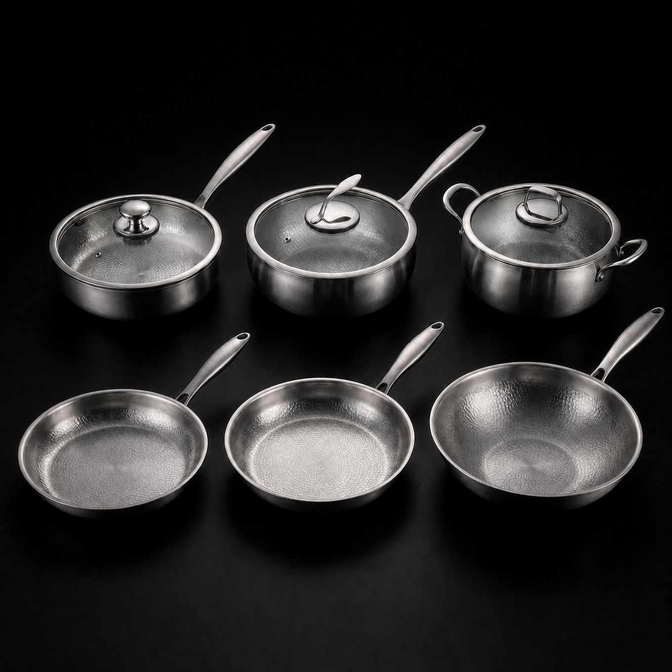 Titanium Complete Kitchen Set with Three Lids