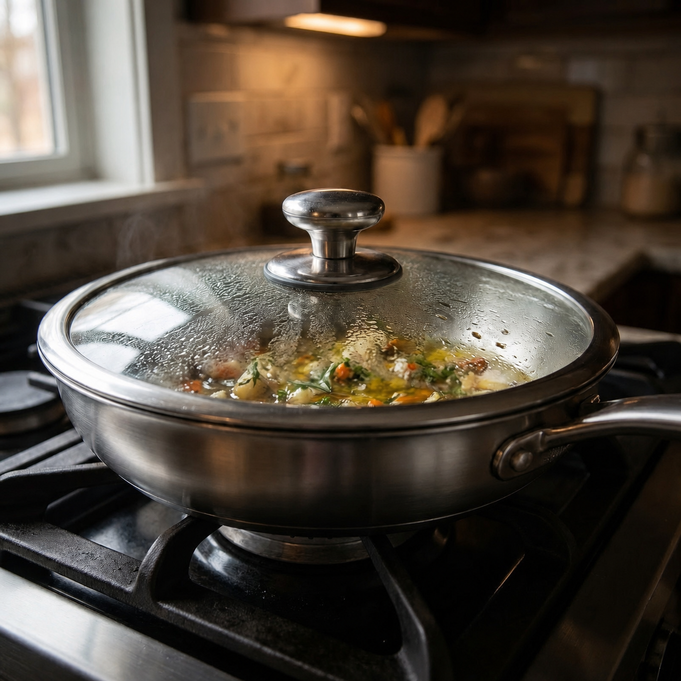 Titanium Frying Pan Set, Five Sizes with Two Lids