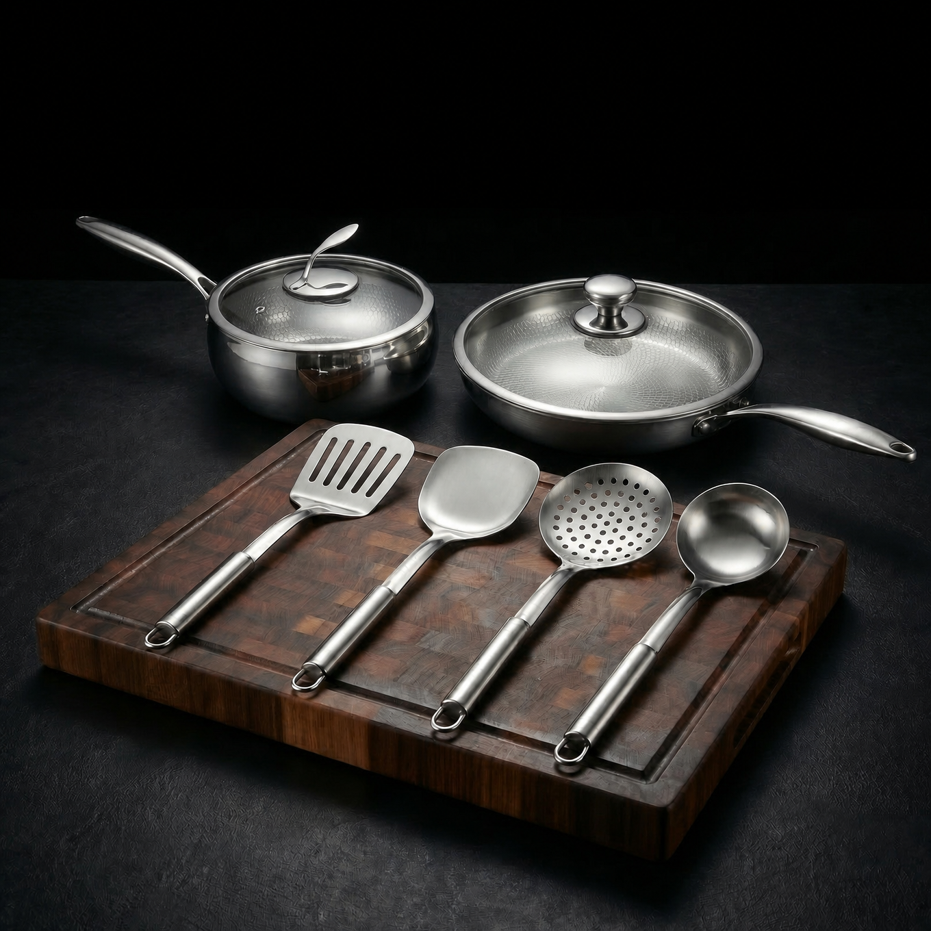 Kitchen Starter Set with Walnut Board and Utensils