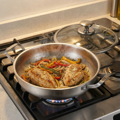 Hand Hammered Titanium Pan with Two Handles