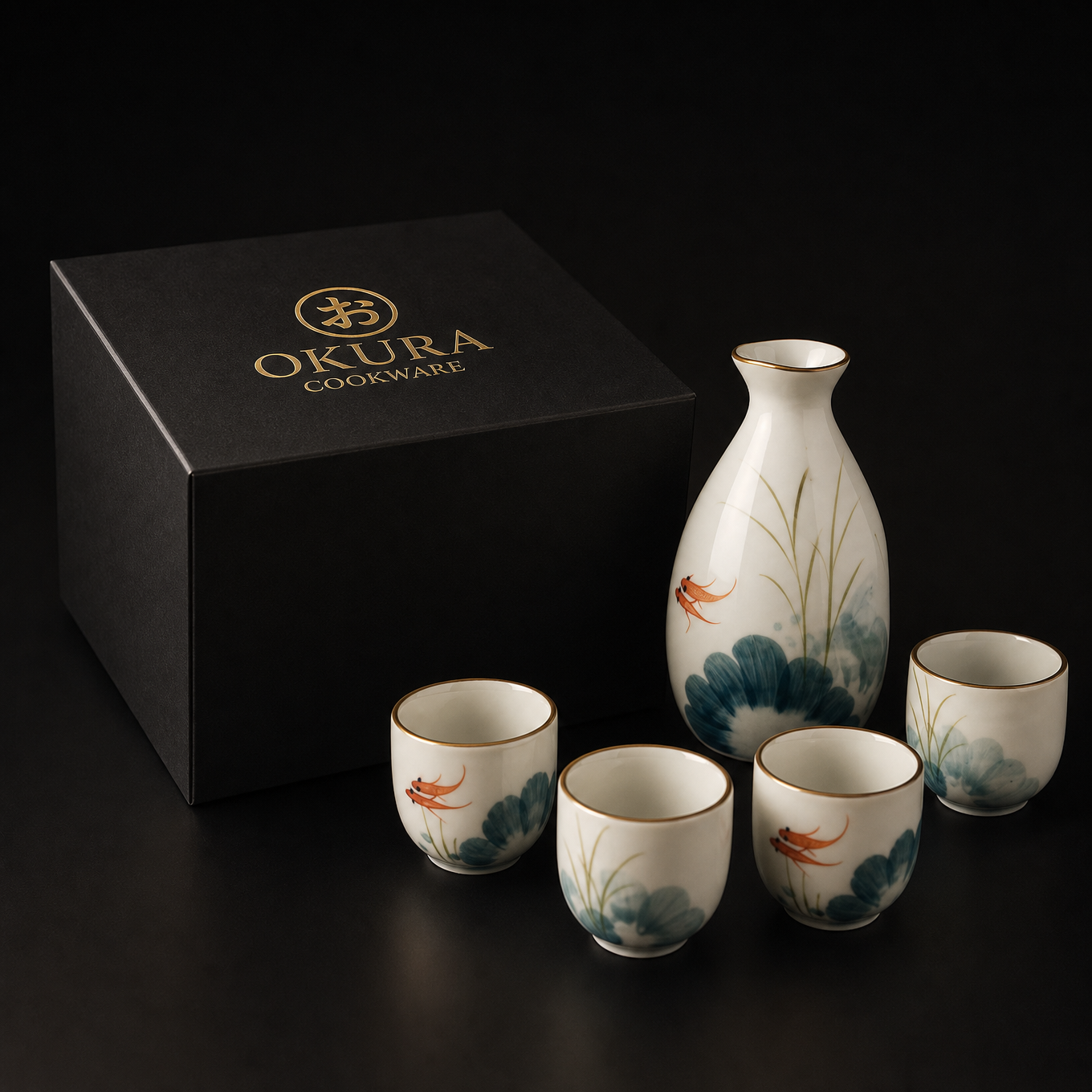 Goldfish Ceramic Sake Set