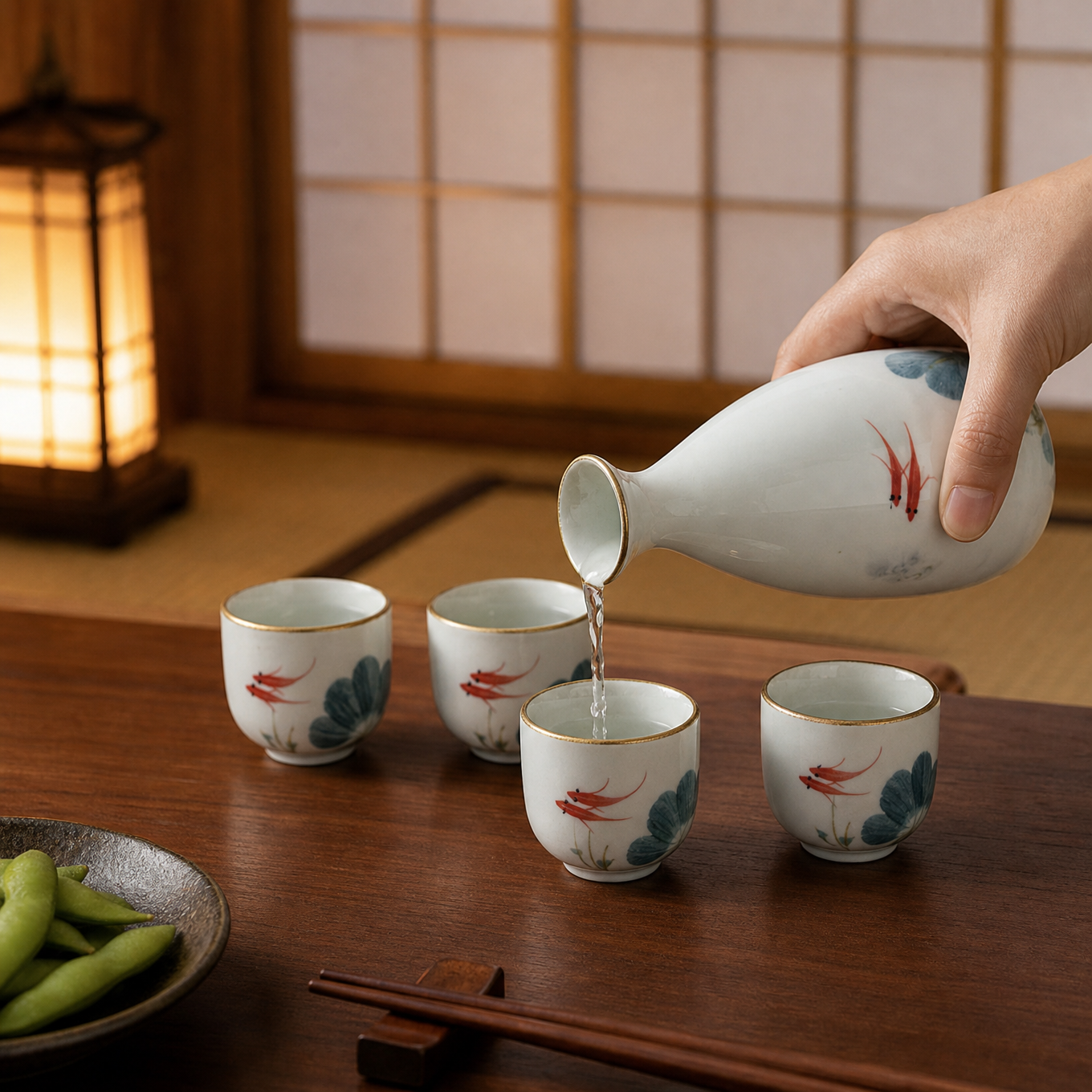 Goldfish Ceramic Sake Set