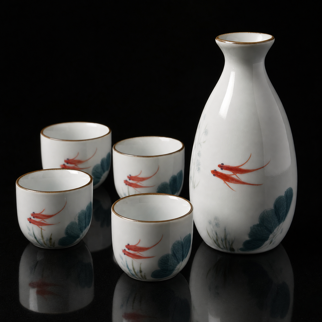 Goldfish Ceramic Sake Set