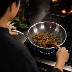 Hammered Titanium Wok, Flat Base
