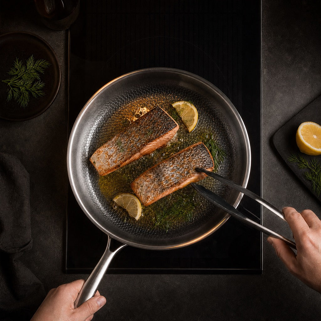 Hand Hammered Titanium Frying Pan