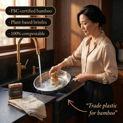 Bamboo Dish Brush, Plastic Free