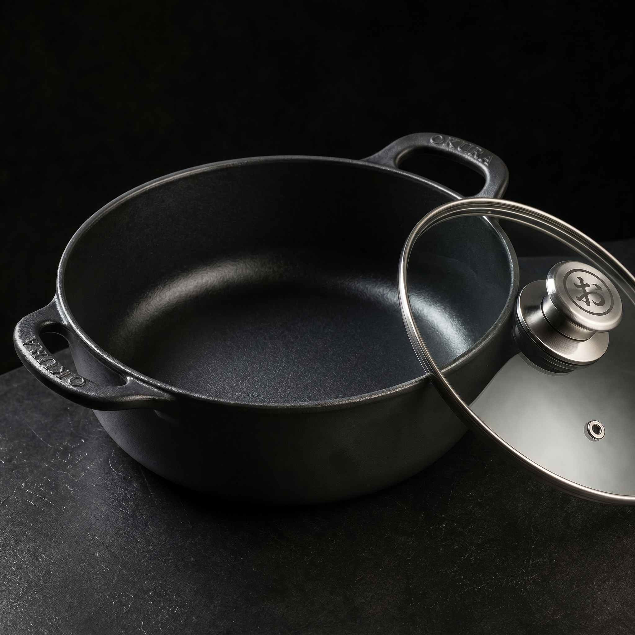 Cast Iron Casserole with Glass Lid